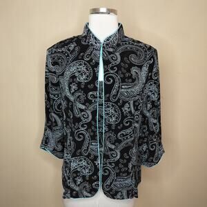 Alex Evenings Jacket Tank Twin Set Paisley Glitter Sparkly